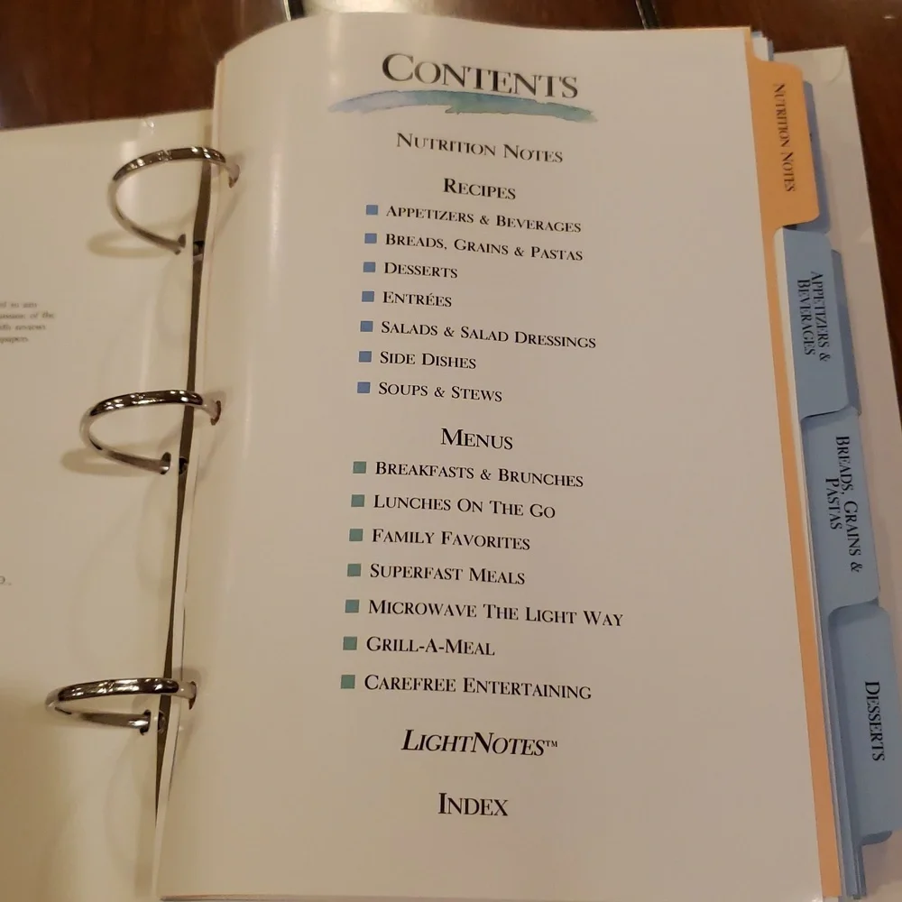 (2 Set) Light & Easy Cooking Collection Binders- Recipes & Menus